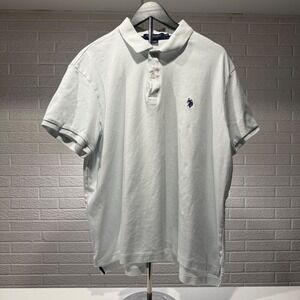 US Polo Assn Mens XXL Light Blue Short Sleeve Collared Polo Shirt Embroidered Lo